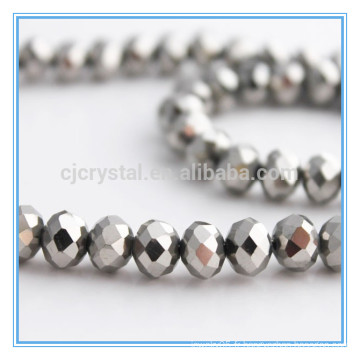 Perles en cristal d&#39;argent, perles en vrac, perles rondelles
